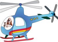 a blue helicopter 